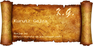 Kurutz Gejza névjegykártya